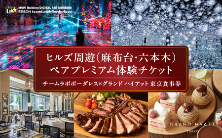 【ヒルズ周遊（麻布台・六本木）ペア体験】チームラボボーダレス／グランド ハイアット 東京 食事券