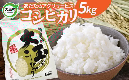 【新米予約】 米 5kg コシヒカリ 《 令和7年産 》  ｜ 福島県 大玉村 米作り 精米 白米 こしひかり 安達太良山 あだたらアグリサービス ｜ as-kh05-R7