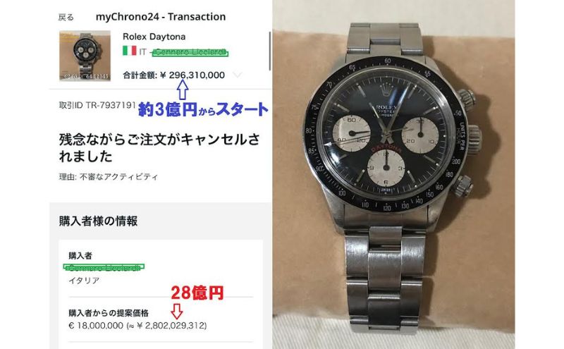 Rolex6263　信長デイトナ装着体験・写真撮影付