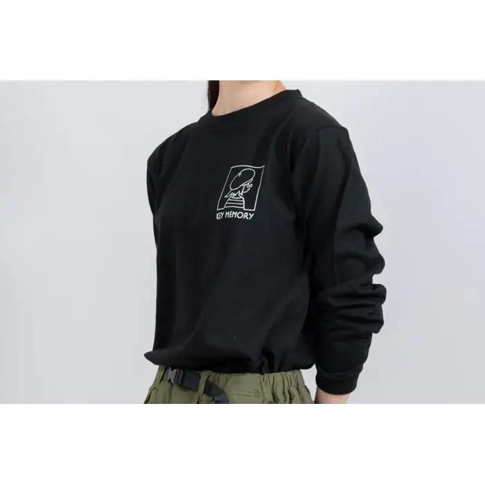 《3》【KEYMEMORY　鎌倉】ウィンドーイラストロングTシャツ　BLACK