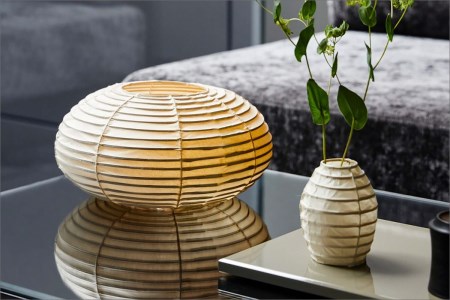 【小嶋庵 京提灯】カンス型提灯・Mサイズ（卓上楕円型・直径28cm・高さ15cm程度）