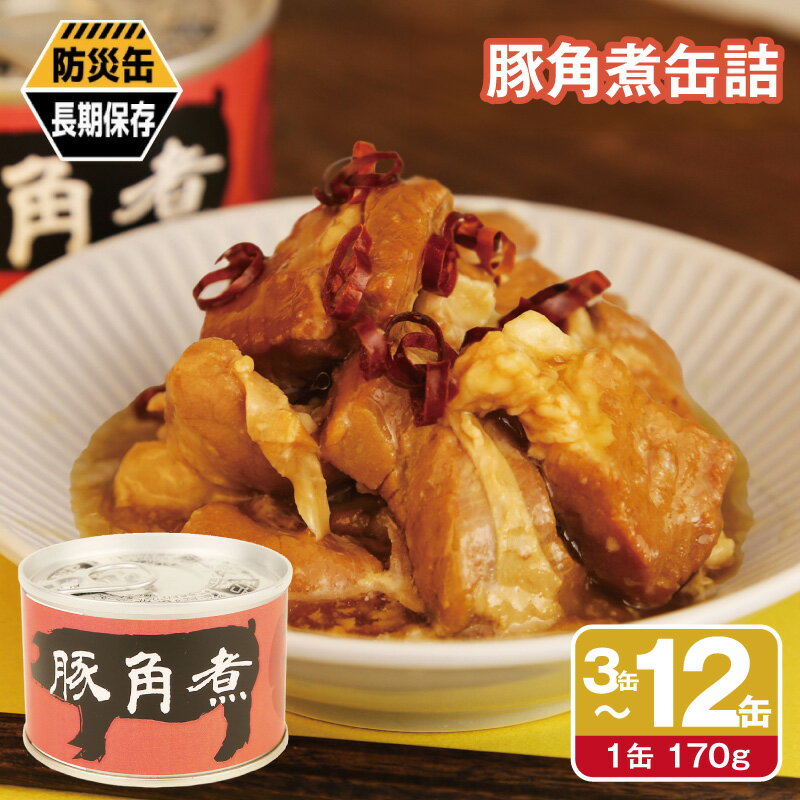 【ふるさと納税】豚角煮 缶詰 選べる 3缶 / 6缶 / 12缶 セット 肉 豚 豚肉 三元豚 豚バラ肉 トロトロ 食感 お弁当 惣菜 おかず おつまみ 酒 晩酌 キャンプ アウトドア 防災 備蓄 非常食 保存食 常備 防災缶 長期保存 加工食品 食品 ストック まとめ買い 泉佐野市 送料無料
