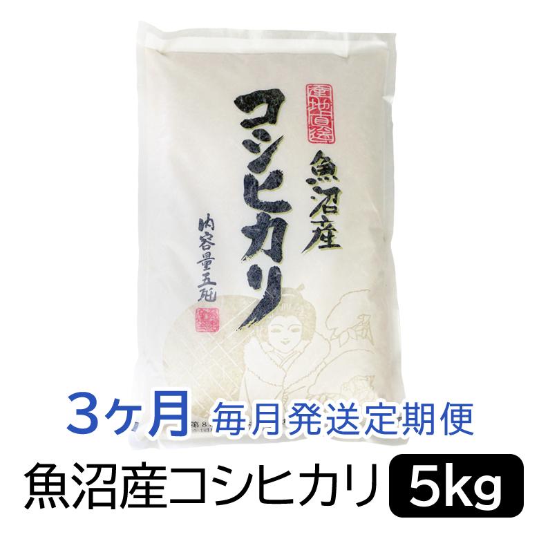 お米マイスター厳選！魚沼産コシヒカリ５kg×３ヶ月毎月発送　定期便　 新潟県 新潟 魚沼 魚沼産 こしひかり 5kg 5キロ  3回 頒布会 3か月