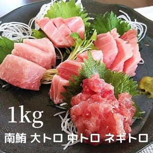 天然 南鮪 大トロ 中トロ ネギトロ の 詰合せ約1kg (a25-026)