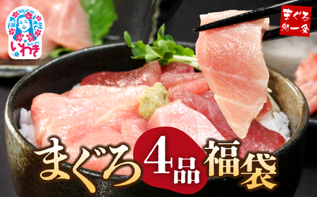 本マグロ 計約560g 4品福袋 【まぐろ】 DG003