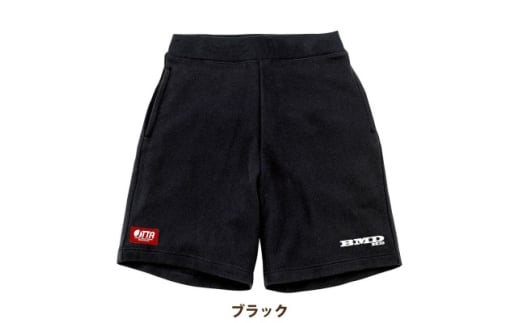 JTTA公認　卓球ユニフォーム＜男女兼用:Lサイズ＞スウェットゲームハーフパンツ　ブラック【1667319】