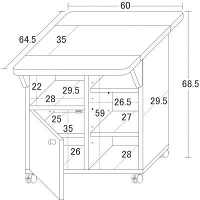 ふるさと納税 海南市 バタ式キッチンワゴン  跳ね上げ天板・キャスター付き 幅60cm ホワイト AKU101177801 |  | 01