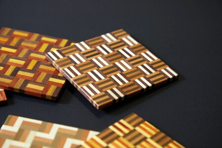 【箱根寄木細工　無垢四角コースター6枚セット　】市松　3積層　5積層　各種2枚6枚セット【 コースター 神奈川県 小田原市 】