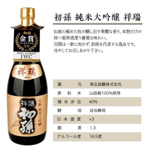 SC0383　初孫 純米大吟醸 「祥瑞」　720ml×2本セット
