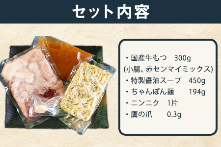 特撰博多もつ鍋 【まろやかあごだし醤油仕立て】 2～3人前 300g 独楽《30日以内に順次出荷(土日祝除く)》