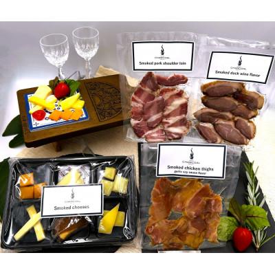 ふるさと納税 由利本荘市 ワインの「マリアージュ」燻製セット　計4個