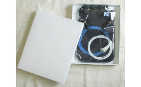 I47　天然藍染信玄袋【藍濃淡 輪重なり柄】