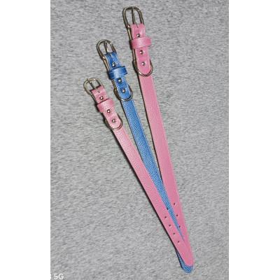 ふるさと納税 豊能町 ペット用品(首輪) 牛革シボ型押しラメカラー・ブルー首輪#24 |  | 01