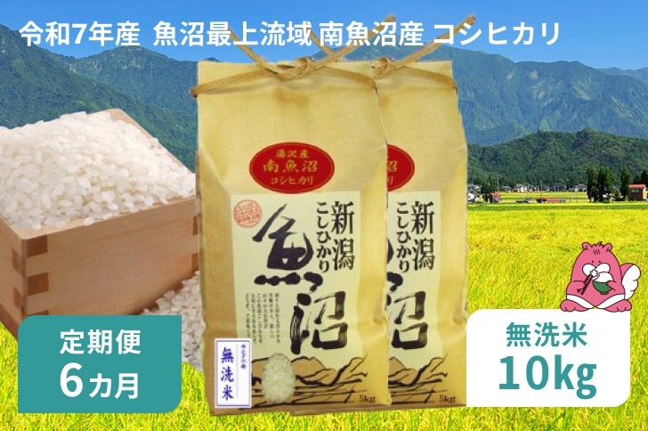 
            令和7年産 10kg 【6か月定期便】〈無洗米〉（5kg×2袋）魚沼最上流域 南魚沼産 コシヒカリ 精米したてのお米をお届け 【湯沢産 コシヒカリ】
          