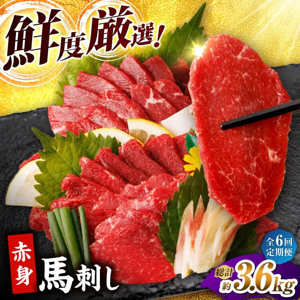 【6回定期便】赤身馬刺し 計600g（6pc）【馬刺しの郷 民守】 馬肉 熊本県 特産品 赤身 馬刺し [ZBL067]