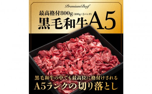 A5黒毛和牛切り落とし800g（400g×2パック）