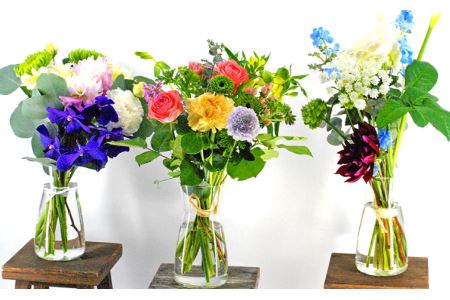 【12回定期便】”松竹梅の梅セット”届いたら、いつもの花瓶に入れるだけ！簡単管理の おしゃれ ブーケ ♪初回 花瓶 付き、毎回延命剤付き！！ 花 生花 花束