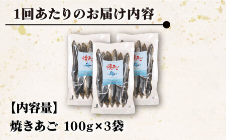 【全3回定期便】【上五島の伝統的な味をご家庭で】厳選 無添加 焼きあご 100g×3袋【新魚目町漁業協同組合】[RBC010]