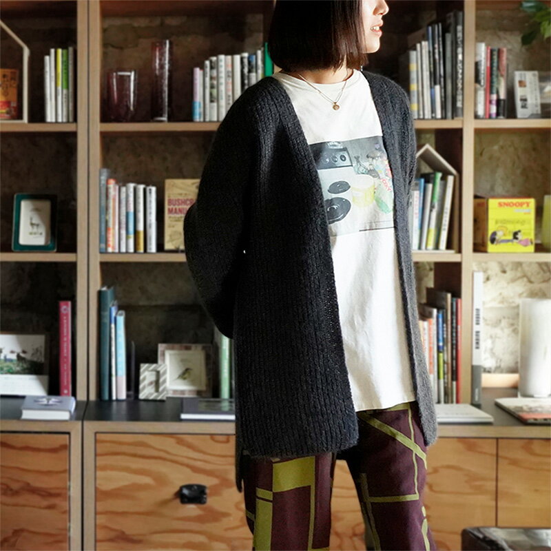 【ふるさと納税】Sato-S2 佐藤繊維 モヘヤニットガウンカーディガン BCA12410WA【天然素材 ウール モヘヤ シンプル 着心地 ピンク チャコールグレー ブラック レディース カーディガン maalisukuu 山形県 寒河江市 獣毛糸 上質 日本製 国内製造 東北 山形 秋 冬】