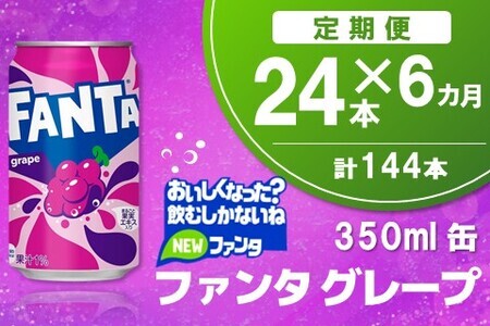 【6か月定期便】ファンタグレープ缶 350ml (24本×6回)【グレープ ファンタ 炭酸飲料 炭酸 果汁飲料 缶 350 イベント 子供に人気】E3-F090333