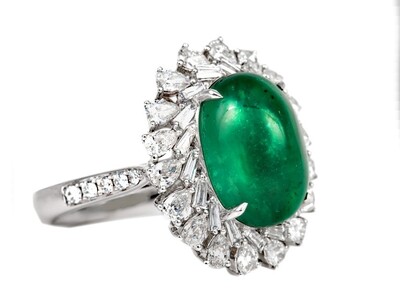 エメラルド7.03ＣＴ　大粒カボションリング　R7060EM