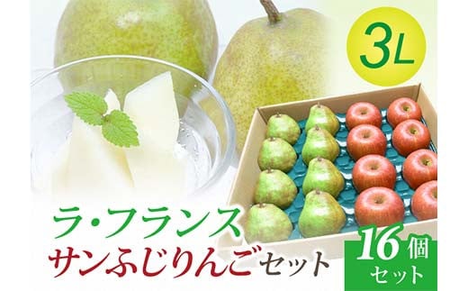 【令和7年先行受付】ラ・フランス 3Lサイズ 8個 ＆ サンふじりんご 8個セット 梨 洋梨 果物 フルーツ FSY-2098