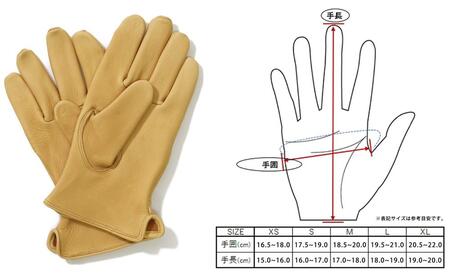 LAMP GROVES -UTILITY GLOVE STANDARD-(カラー：キャメル／サイズ：L)【革手袋 レザー グローブ 鹿革 メンズ レディース Lamp gloves ランプグローブス 