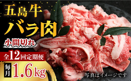 【12回定期便】五島牛 バラ小間切れ 1.6kg 五島市/ ごとう農業協同組合[PAF072]