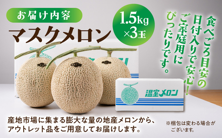 【先行予約】訳あり マスクメロン 3玉 メロン めろん マスクメロン フルーツ 果物 愛知県 田原市 渥美半島 お取り寄せ スイーツ ギフト 贈り物 プレゼント 贈答 贈答用 ニュー渥美 観光 1玉 