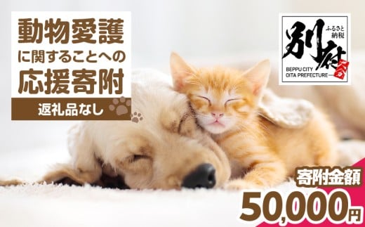 【返礼品なし】動物愛護に関することへの応援寄附(50,000円)