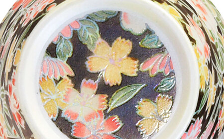 【美濃焼】光友禅 カップ ブラック【山勝美濃陶苑】カップ 花 和柄(HYC-3053B)[MEC046]