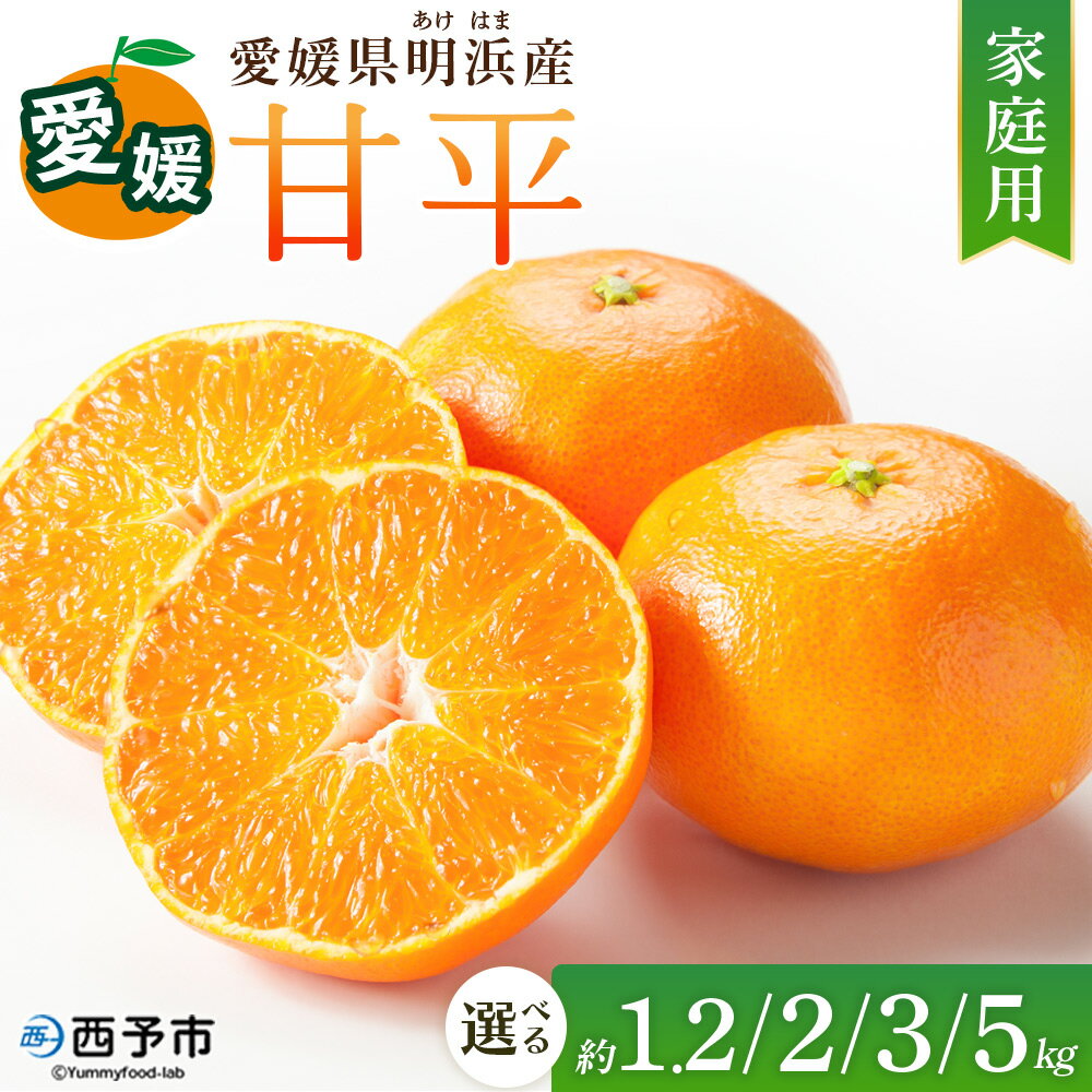 【ふるさと納税】【先行予約】＜甘平 家庭用 約1.2kg／2kg／3kg／5kg＞ 選べる 容量 内容量 ご家庭用 かんぺい 高級 柑橘 ブランド みかん 蜜柑 訳あり 果物 くだもの フルーツ ミカン 愛媛 国産 明浜 特産品 笑丸 愛媛県 西予市【常温】『2027年2月上旬より順次出荷予定』