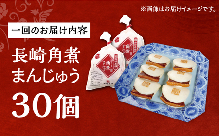【12回定期便】【簡易包装】長崎角煮まんじゅう30個/岩崎本舗[EAB100]  角煮 定期 定期便 ていきびん
