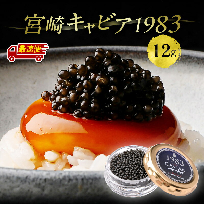 【ふるさと納税】【日時指定可能】宮崎キャビア1983 (12g) 魚卵 本格熟成キャビア チョウザメ キャビアマイスター 国産キャビア 国際線ファーストクラス 伊勢志摩サミット 贈答 贈り物 ギフト 贈答用 プレゼント 化粧箱入り 化粧箱 人気 宮崎県 宮崎市