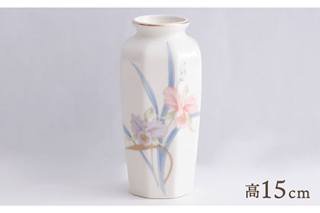 【美濃焼】 花瓶 花立 花柄八角 5寸 『カトレア』  多治見市/佐々木陶器 花器 生け花 花 柄 インテリア おしゃれ 上品 花瓶 花びん 手作り ギフト プレゼント 贈答 贈り物 送料無料 [TA