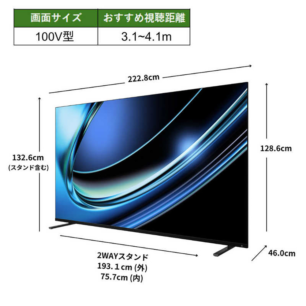 TVS REGZA【標準設置費込み】液晶テレビ REGZA ( レグザ ) 100V型 [ 4K対応 / BS・CS 4Kチューナー内蔵 / YouTube対応 ] (要事前見積) 100Z970R 