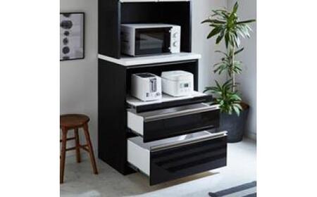 (ブラック木目)【開梱設置】カプリス キッチンボード 幅70cm 耐震 食器棚 モイス ダイニングボード 完成品  大川家具 日本製