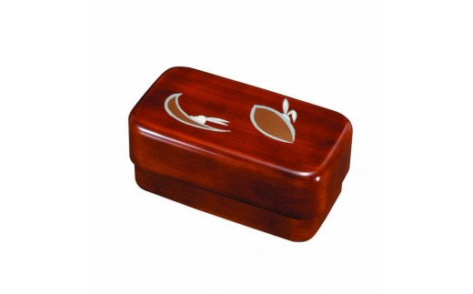 長角入子弁当箱 大 杢目 かくれんぼ（中子なし）シール付 ［YG488］