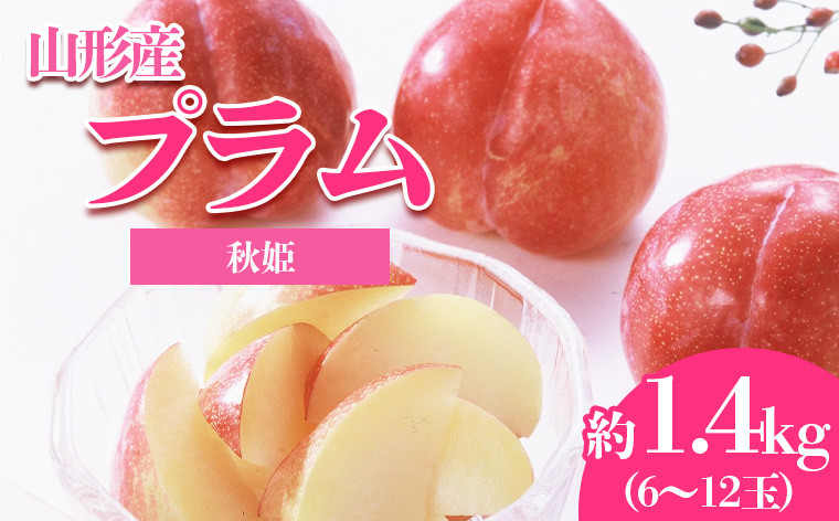 
            やまがたのプラム 秋姫(あきひめ) 秀品 約1.4kg(6～12玉程度) 【令和7年産先行予約】FS23-815 くだもの 果物 フルーツ 山形 山形県 山形市 2025年産
          