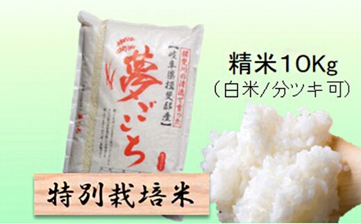 
										
										特別栽培米★精米10kg（白米/5分/7分ツキ可）【夢ごこち】 玄米は別に出品白米
									