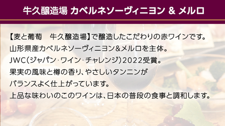 牛久醸造 × カベルネソーヴィニヨン ＆ メルロ × 1本 茨城県産 牛久醸造場 日本ワイン ワイン 赤ワイン 750ml お酒 贈り物 受賞 上品 果実