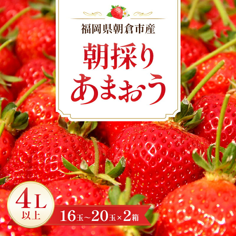 【ふるさと納税】いちご 朝倉市産 あまおう 4L以上 16玉～20玉×2箱 イチゴ 苺 果物 デザート ※配送不可：離島　お届け：2027年1月上旬～3月下旬