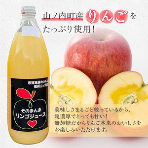 山ノ内町産サンふじ使用！りんごジュース 1000cc×3本セット 果汁飲料 アップルジュース フルーツジュース ソフトドリンク 山ノ内町産りんご サンふじ100％ 