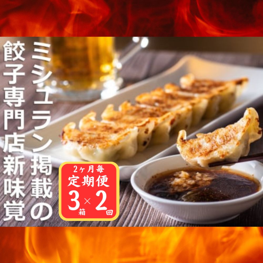＜定期便＞ミシュラン掲載の餃子専門店「新味覚」特製冷凍生餃子 54個（18個入×3箱）セット【２回発送】 上質な小麦でつくる皮の絶妙の薄さ、食材の産地と鮮度にこだわった餡。その人気には理由がある。