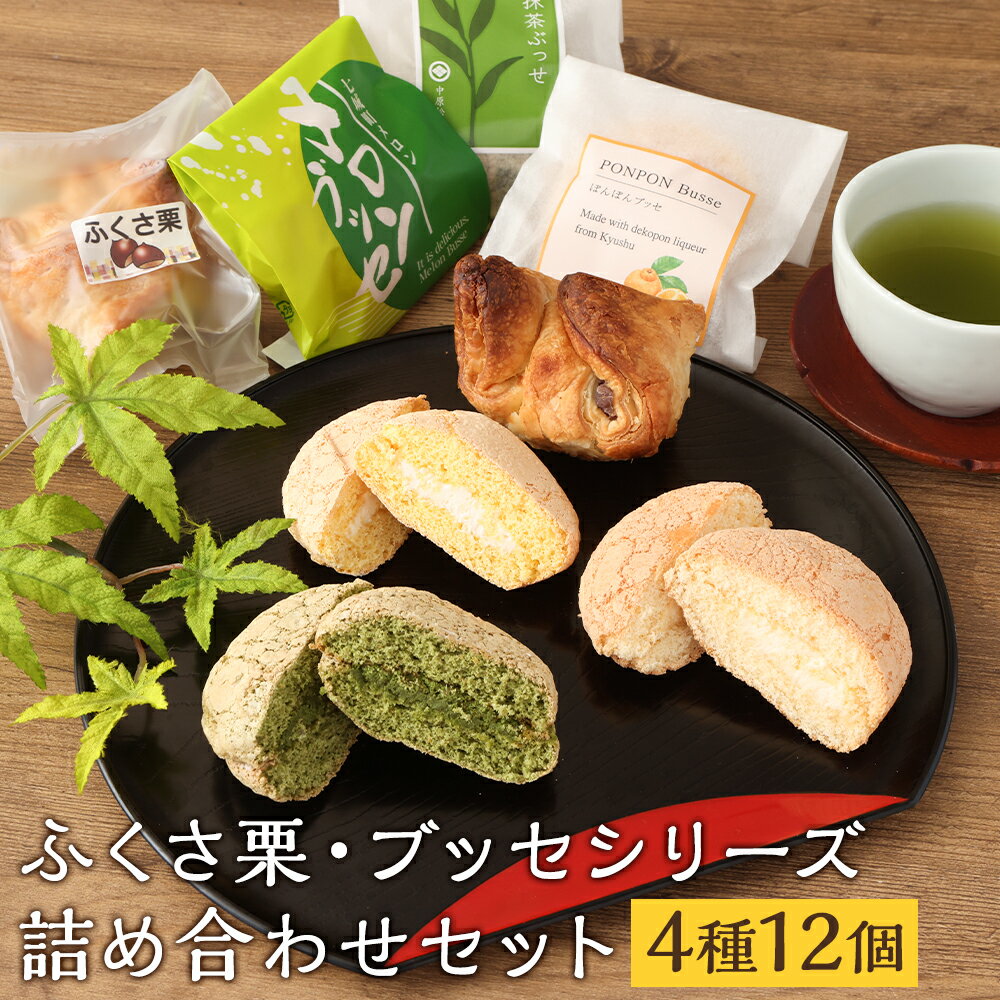 【ふるさと納税】菊池銘菓 ふくさ栗・ブッセシリーズ 詰め合わせセット 12個入 1箱 4種類×各3個 《90日以内に出荷予定(土日祝除く)》ブッセ スイーツ デザート お菓子 焼き菓子 和菓子 洋菓子 送料無料