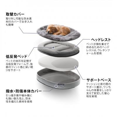 ふるさと納税 足利市 【アンビエントラウンジ】犬ペットラウンジグレーLOW　エリート・キルトグレー(M)※中型犬向け |  | 01