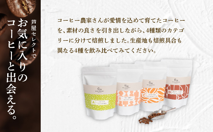【RIO COFFEE】愛情を込めて育てられたシングルオリジンコーヒーアソート【豆】(100g×4個)/ スペシャルティコーヒー|コーヒー 珈琲 飲料 飲み物 豆 焙煎 浅煎り 中煎り 中深煎り 深煎