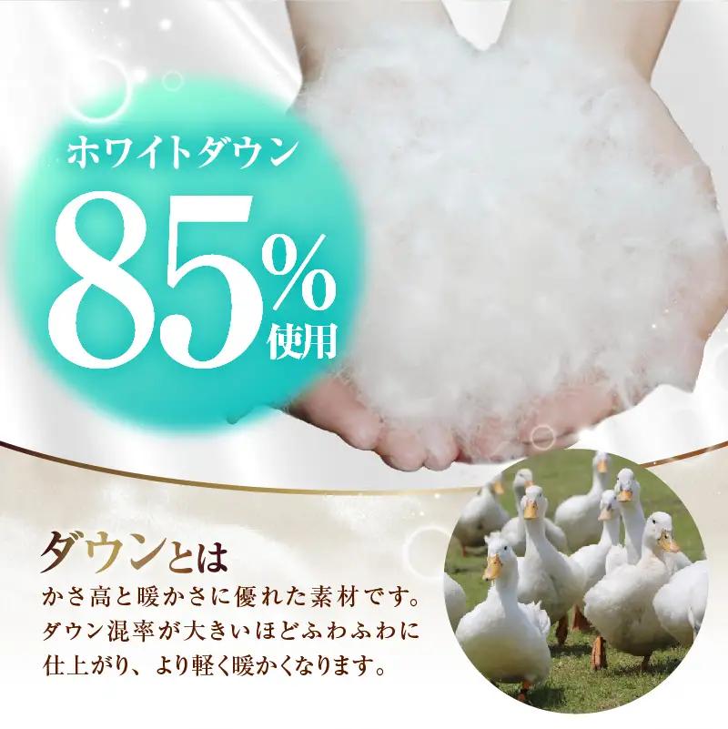 【ふるなびWEEK対象】羽毛肌掛けふとん（抗ウイルス・抗菌加工）【シングル】ホワイトダウン８５％