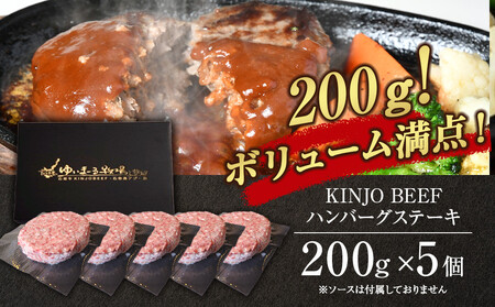 贈答用　沖縄県産和牛【KINJO BEEF】手ごねハンバーグステーキ（200g×5P）