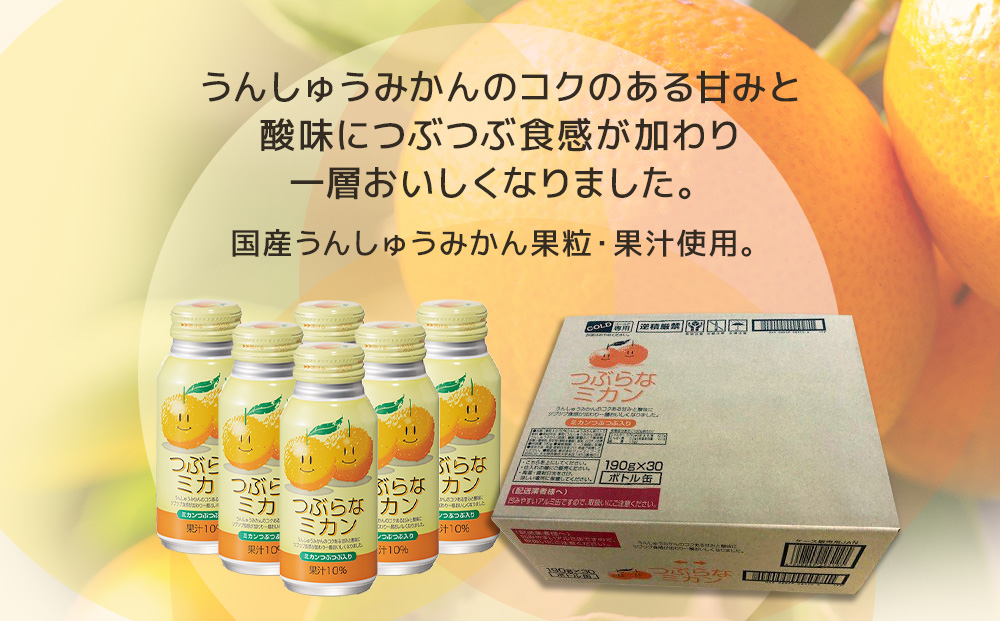 つぶらなミカン 190g×30本 みかんジュース オレンジジュース 蜜柑 ミカン 大分県産 九州産 津久見市 国産
